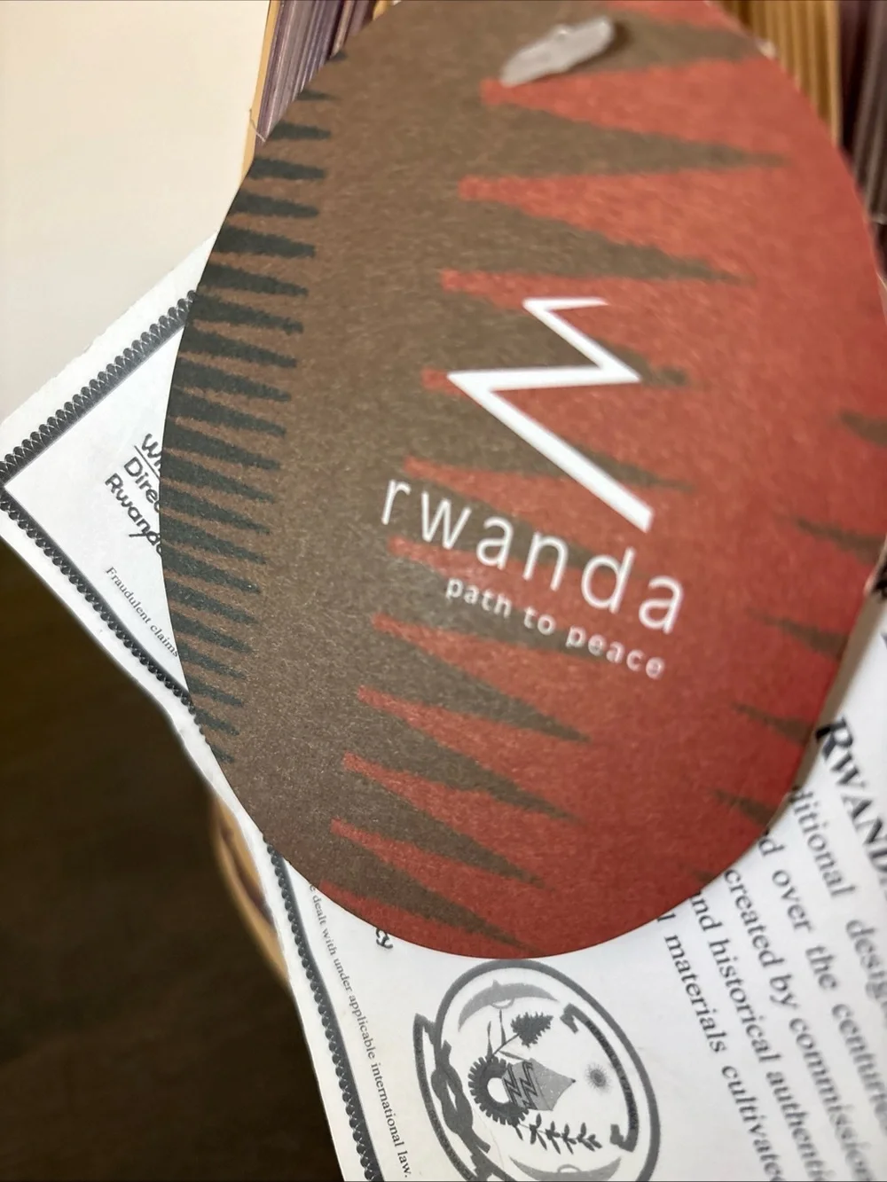 African Rwanda  Tutti Hand Woven Geometric Folk Art Basket